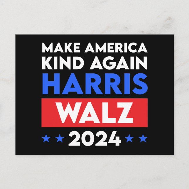 Postal Harris Walz 2024 hace que Estados Unidos vuelva a  (Anverso)