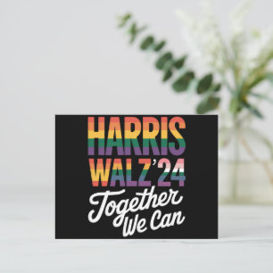 Postal Harris Walz 2024 Juntos Podemos Elección LGBTQIA 