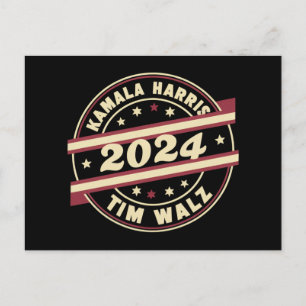 Postal Harris Walz 2024 por el presidente Patriotic Kamal