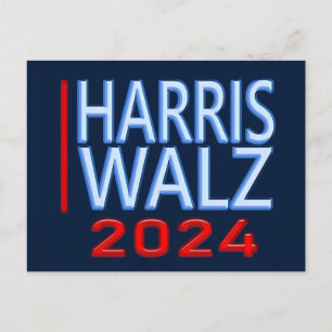 Postal Harris Walz, elecciones presidenciales de 2024