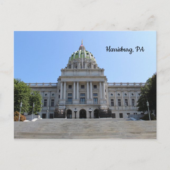 Postal Harrisburg PA Postcard Travel Keepsake Capitol (Anverso)