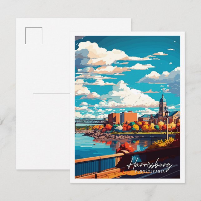 Postal Harrisburg Pennsylvania USA Viaje vintage (Anverso / Reverso)