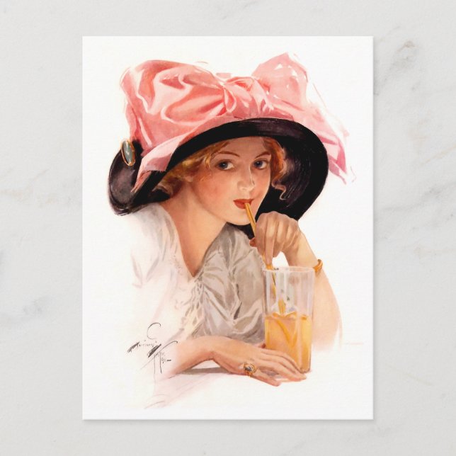 Postal Harrison Fisher: Refrescamiento (Anverso)