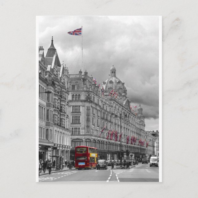 Postal Harrods de Knightsbridge bw hdr (Anverso)