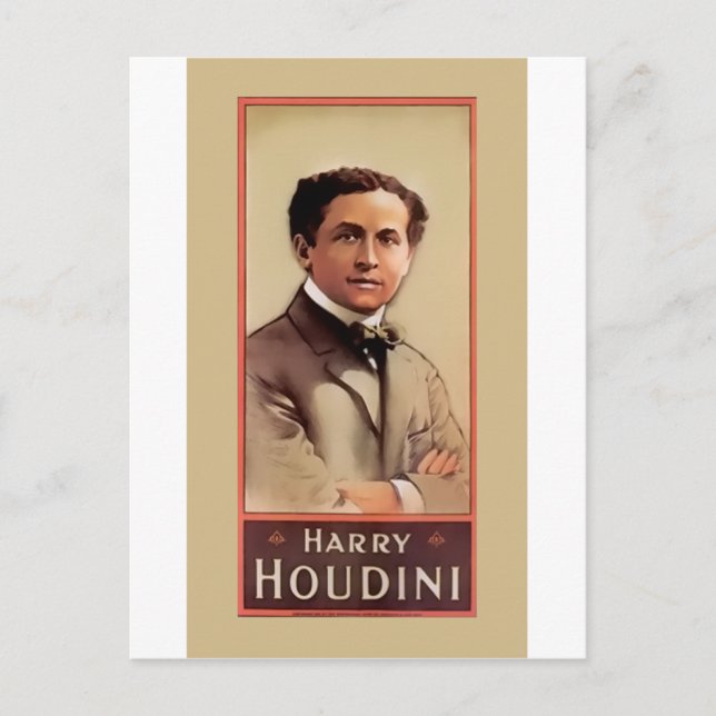 Postal Harry Houdini Illusionist ~ Magician ~ Escapologis (Anverso)