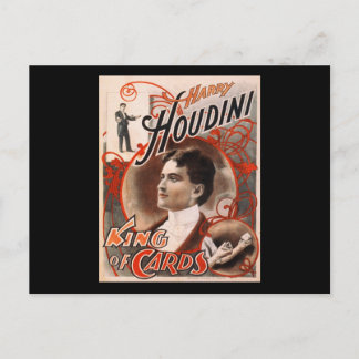 Postal Harry Houdini King Of Cards