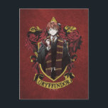 Postal HARRY POTTER™ | Anime Ron Weasley House Escudo<br><div class="desc">Echa un vistazo a este gráfico de anime de Ron delante del Escudo GRYFFINDOR™!</div>