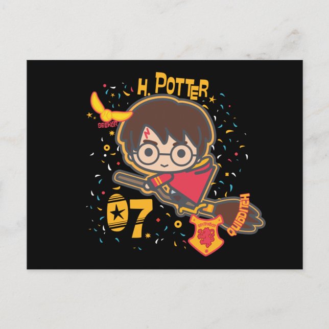 Postal Harry Potter Caricatura Buscador de Quidditch (Anverso)