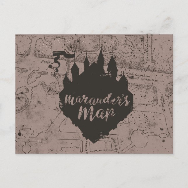 Postal Harry Potter | Castillo de HOGWARTS™ Mapa de los M (Anverso)