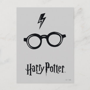 Postal Harry Potter Cicatriz y gafas relámpago