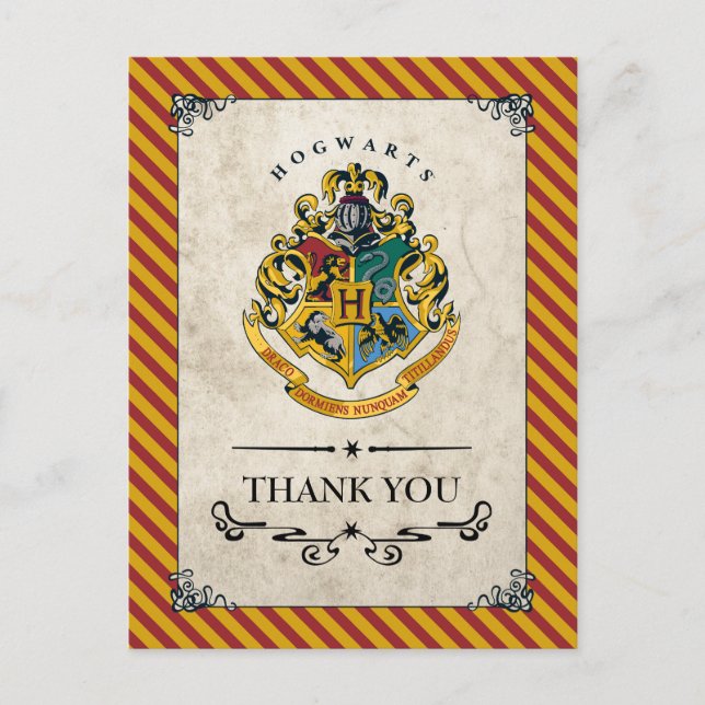 Postal Harry Potter | Cumpleaños de Hogwarts Gracias (Anverso)