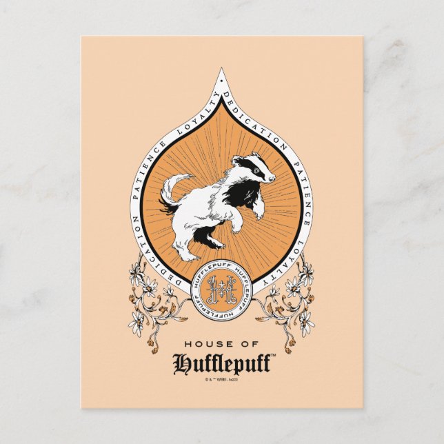 Postal HARRY POTTER™ | Delicado Escudo de HUFFLEPUFF™ con (Anverso)