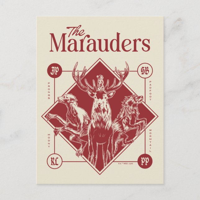 Postal HARRY POTTER™ El gráfico de Marauders Animagus (Anverso)