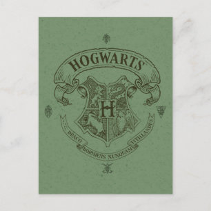 Postal Harry Potter Escudo de banner de Hogwarts