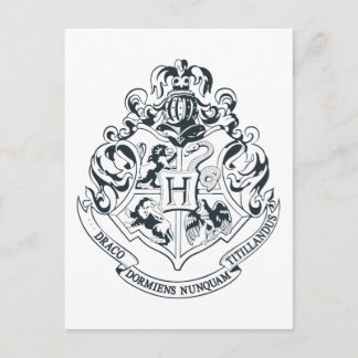 Postal Harry Potter | Escudo de Hogwarts - Blanco y Negro