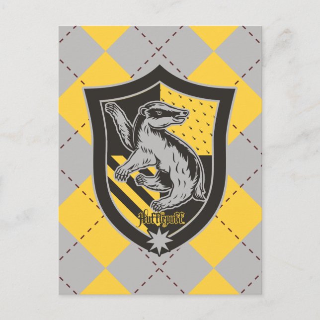 Postal Harry Potter | Escudo del Orgullo de la Casa Huffl (Anverso)
