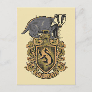 Postal Harry Potter| Escudo Hufflepuff con Badger