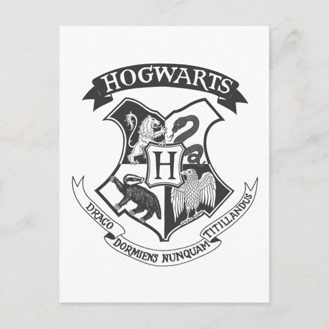 Postal Harry Potter | Escudo Retro de Hogwarts (Anverso)