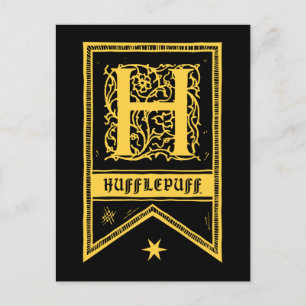 Postal Harry Potter   Estandarte de monograma de Hufflepu