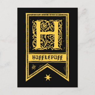 Postal Harry Potter | Estandarte de monograma de Hufflepu