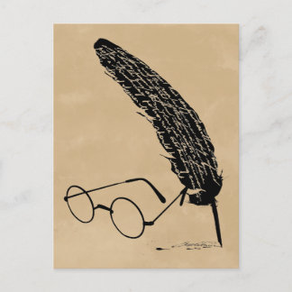 Postal Harry Potter | Gafas y Pluma