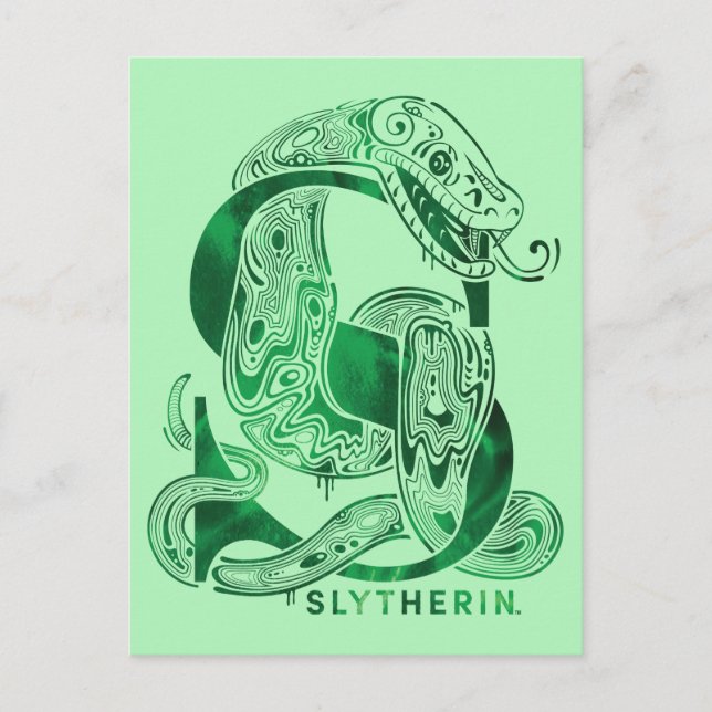 Postal Harry Potter | Gráfico Aguamenti SLYTHERIN™ (Anverso)