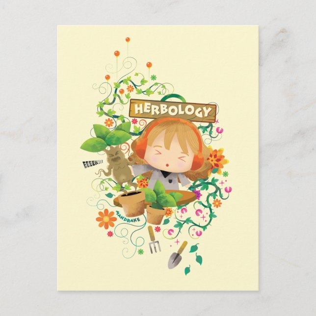 Postal Harry Potter | Gráfico Hermione Herbology Class (Anverso)