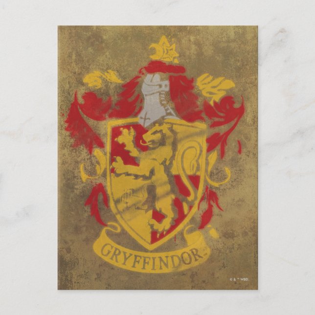 Postal Harry Potter| Gryffindor - Escudo Retro House (Anverso)