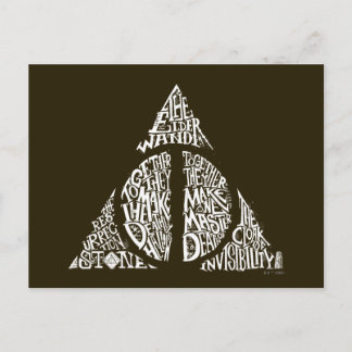 Postal Harry Potter Hechizo | Tipografía DE LAS RELIQUIAS