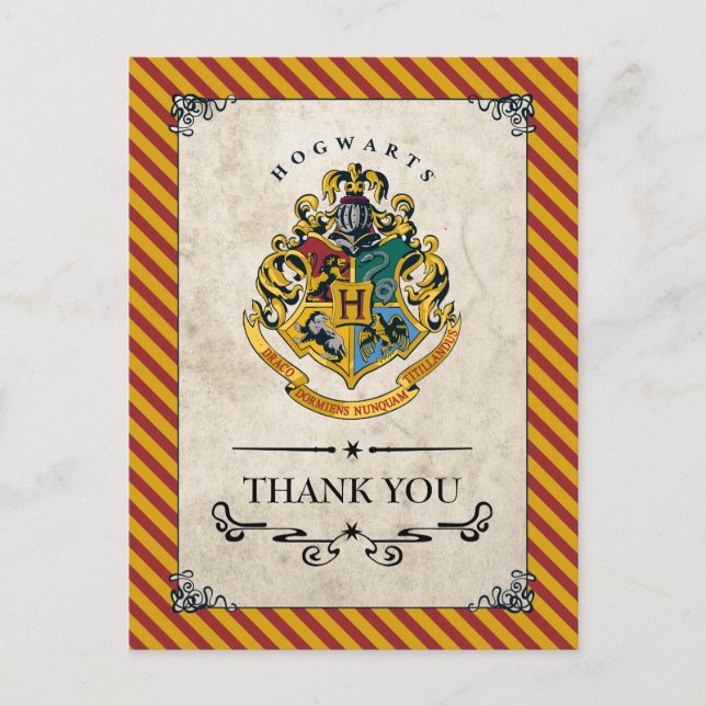 Postal Harry Potter | Hogwarts Cumpleaños Gracias (Anverso)