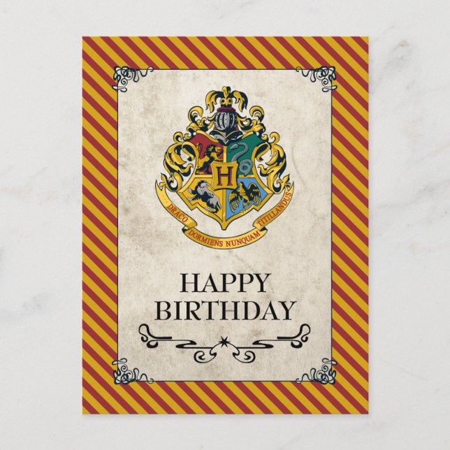 Postal Harry Potter| Hogwarts Feliz cumpleaños (Anverso)
