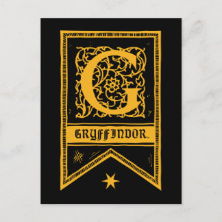 Postal Harry Potter| Pancarta de Monograma Gryffindor