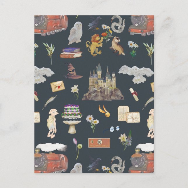 Postal HARRY POTTER™ | Patrón de iconos (Anverso)