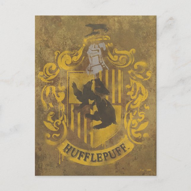 Postal Harry Potter | Pintura de hufflepuff Escudo (Anverso)