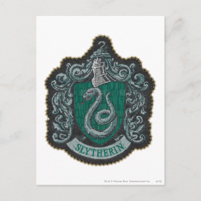 Postal Harry Potter | Retro Escudo Poderoso de Slytherin (Anverso)
