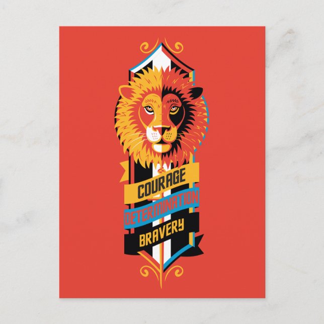 Postal Harry Potter| Sigilia de rastros de casa GRYFFINDO (Anverso)