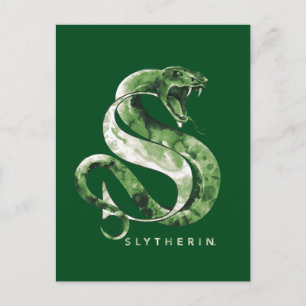Postal Harry Potter   SLYTHERIN™ Serpiente Acuarela