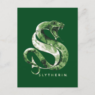 Postal Harry Potter | SLYTHERIN™ Serpiente Acuarela