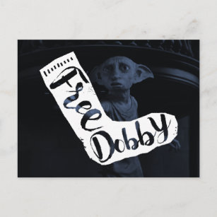 Postal Harry Potter  Tipografía de ganado "Dobby libre"