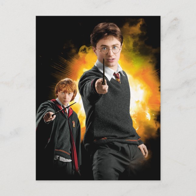 Postal Harry Potter y Ron Weasely (Anverso)
