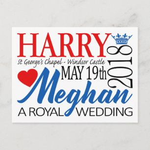 Postal Harry y Meghan Boda, 19 de mayo de 2018