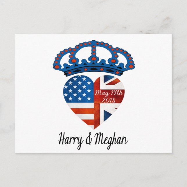 Postal Harry y Meghan Boda, 19 de mayo de 2018 (Anverso)