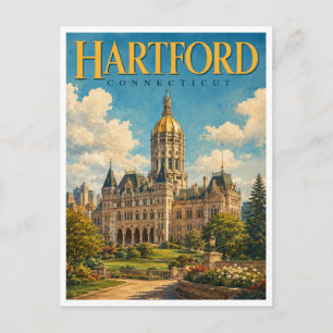 Postal Hartford Connecticut Capitolio Estatal GeoSaga