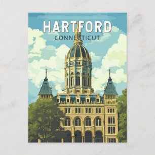 Postal Hartford Connecticut Viajes Arte Vintage