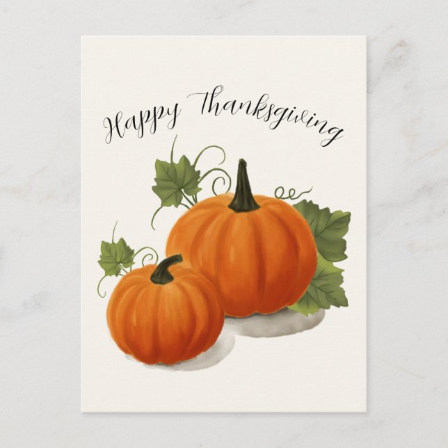 Postal Harvest Pumpkin Thanksgiving Postcard (Anverso)