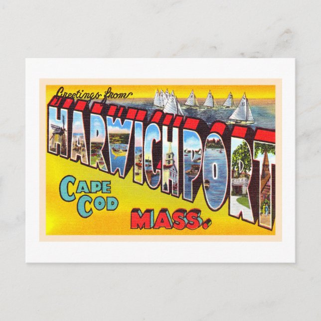 Postal Harwichport Cape Cod Massachusetts MAMÁ antigua po (Anverso)