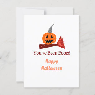 Postal Has sido Booed feliz escoba de Halloween sc