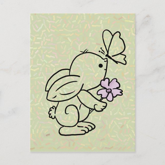 Postal Hase mit Schmetterling (Anverso)
