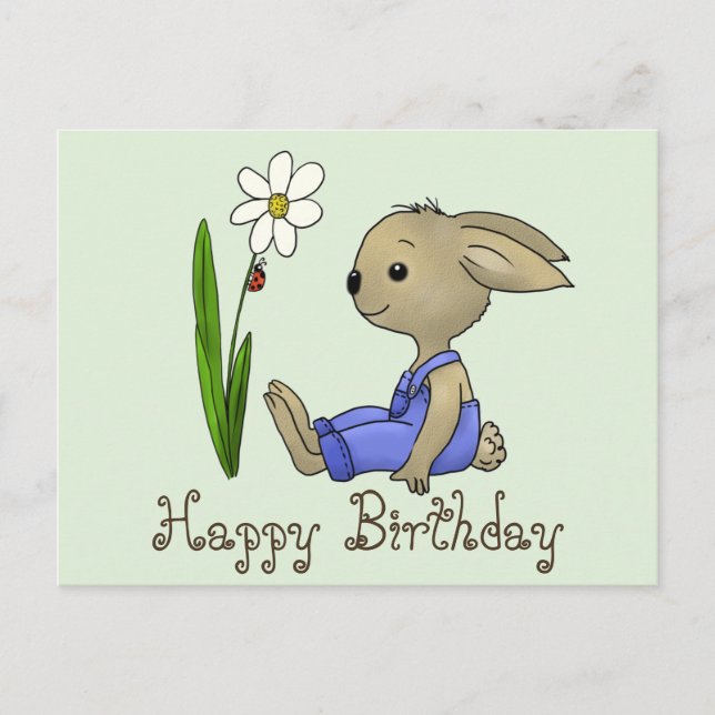 Postal Hase und Blume (Anverso)