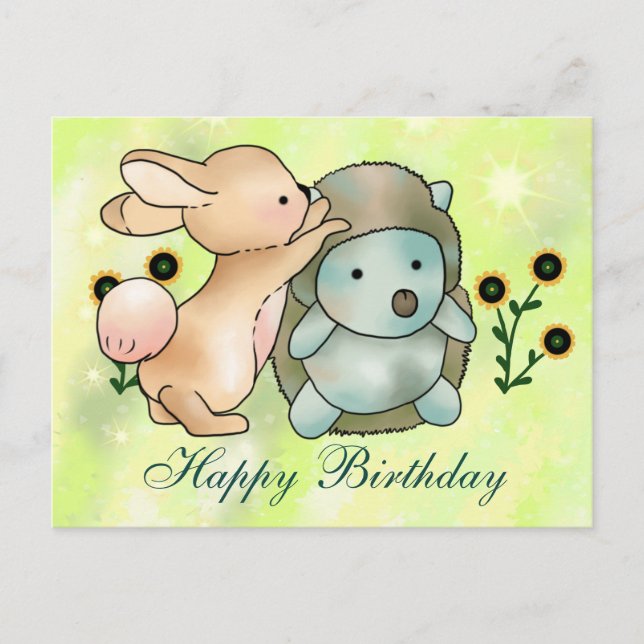 Postal Hase und Igel Postkarte (Anverso)